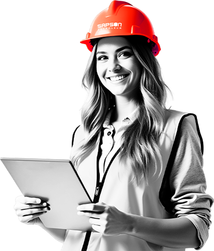 Sapson Petroleum employee with clipboard